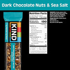 KIND Nut Bars, Dark Chocolate Nuts and Sea Salt, Healthy Snacks, Gluten Free, Low Sugar, 6g Protein, 12 Count