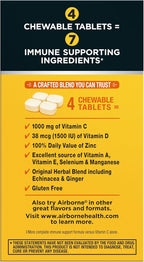 Airborne Vitamin C 1000mg (per Serving) - Citrus Chewable Tablets (96 Count in a Box) - Packaging May Vary