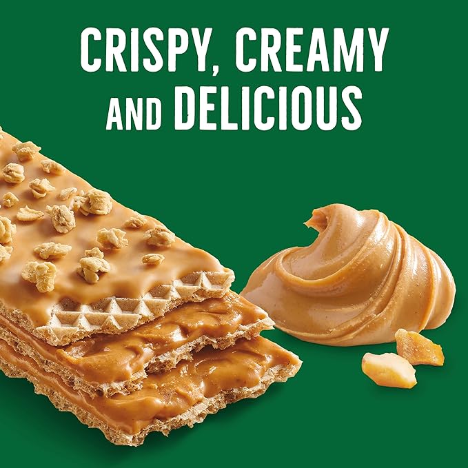 Nature Valley Crispy Creamy Wafer Bars, Peanut Butter, 4g Protein, 5 Bars, 6.5 oz