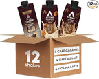Atkins Coffee Lovers Protein Shake Variety Pack, Mocha Latte, Café Caramel and Café au Lait Flavored Protein Shakes, 15g Protein, 3g Fiber, GLP-1 Friendly, 12 Count