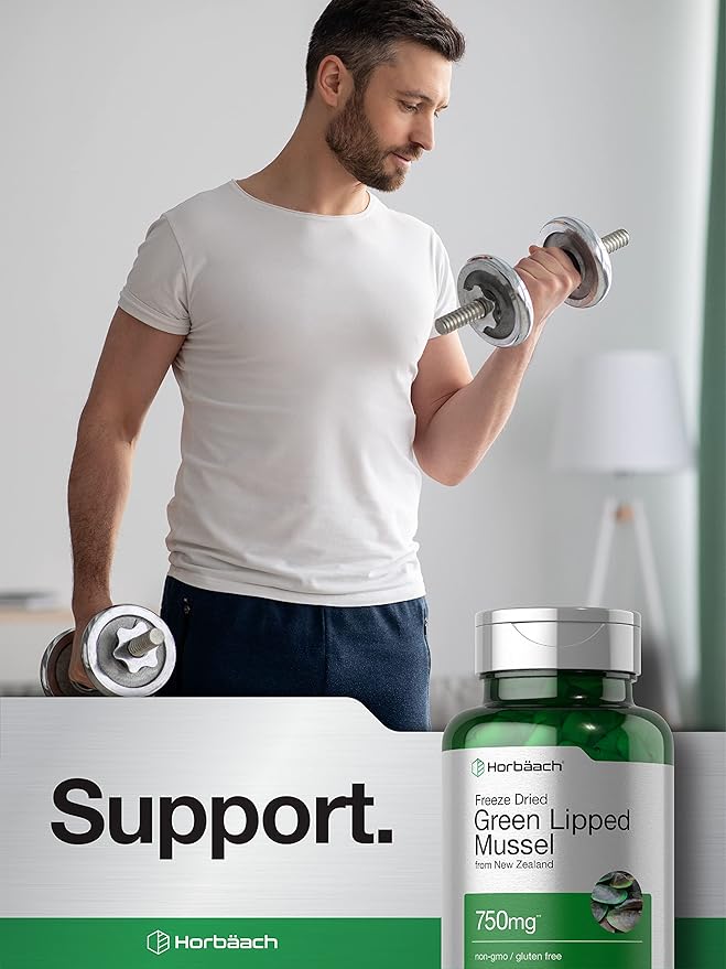 Horbäach Green Lipped Mussel |120 Capsules | from New Zealand | Premium Freeze Dried Mussel Powder | Non-GMO and Gluten Free