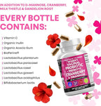 Clean Nutraceuticals Vaginal Probiotics for Women + Prebiotics 20 Billion Cranberry Pills w D-Mannose 500 mg for Urinary Tract Health pH Balance - for Vaginal Health Supplements Pills - 2Pack