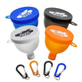 Protein Powder Funnel to Go with Carabiners & Reinforced Caps - 4 Pack (Water Bottle Approve)