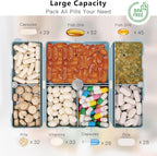 FYY 2 Pcs Daily Pill Organizer, 7 Compartments Portable Pill Case Travel Pill Organizer,[Folding Design] Pill Box for Purse Pocket to Hold Vitamins,Cod Liver Oil,Supplements and Medication-Blue