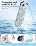 Zannaki Metal Bling Pill Organizer, Travel Waterproof Weekly Pill Box, Portable Large Aluminum Alloy Pill Case Container, BPA Free 7 Day Daily Medicine Organizer Holder for Vitamin,Fish Oil,Supplement