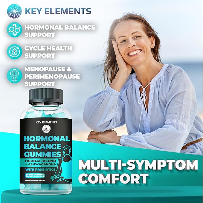 PMS Gummies Hormonal Balance Supplements for Women - Probiotic PMS Vitamins Menstrual Cramp Relief, Hot Flashes Menopause Support - PMS Relief with Dong Quai, Chasteberry, Black Cohosh & Ashwagandha