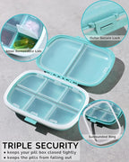 MEACOLIA 3 Pack 8 Compartments Travel Pill Organizer, Daily Pill Case Small Pill Box for Pocket Purse, Portable Pill Container Medicine Vitamin Organizer (Blue, Green, Khaki)