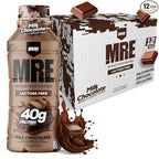 REDCON1 MRE Ready to Drink Protein Shake, Milk Chocolate - Lactose Free RTD 40gr Protein Made with Real Whole Food Protein Blends - Easy to Digest Nutritional Shake (12 Pack)