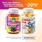 DR. MORITZ Vegan Omega 3 Gummies for Kids and Toddlers (90 Count), Omega 3 Kids Gummies for Brain and Heart Health, No Fish Oil and Gluten Free