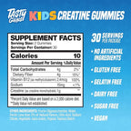 TASTY GAINS Kids Creatine Gummies with Vitamin B12 for Growth Support, Kids Vitamin Gummies for Daily Nutrition Support, Gummy Vitamins for Kids, Easy Chew Supplement for Children