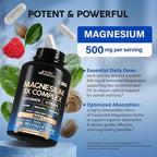 Magnesium Supplement - 5 in 1 Complex | Glycinate | Citrate | Malate | Taurate | Oxide - Made in USA - Stress, Muscle & Heart Support - Vegan, Natural, Non-GMO - 180 Capsules, 2 Month Supply