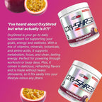 EHP Labs OxyShred Pre Workout Powder & Shredding Supplement - Preworkout Powder with L Glutamine & Acetyl L Carnitine, Energy Boost Drink - Passionfruit, 60 Servings