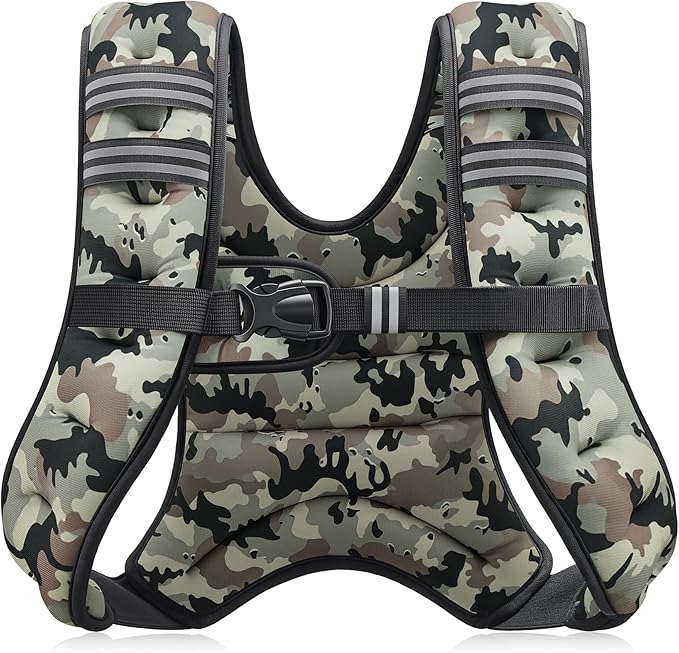 ZELUS Weighted Vest, 6lb/8lb/12lb/16lb/20lb/25lb/30lb Weight Vest with Reflective Stripe for Workout, Strength Training, Running, Fitness, Muscle Building, Weight Loss, Weightlifting