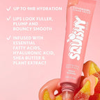 COVERGIRL Clean Fresh Squishy Glaze™ Lip Butter Balm, Flavored, Non-Sticky, with Vitamin E & Shea Butter – 180 Peach Gummies (Sheer Peach Pink)