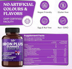 Iron Gummies Supplements for Women, Men and Kids – Health Blood & Energy Support for Iron Deficiency, Anemia, No After Taste- Fresh Grape Flavor- 100 Gummies (50 Days Supply)