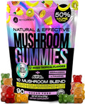 Next-Gen Mushroom Gummies with Ashwagandha and L Theanine - 10x Mushroom Supplement with Shilajit - Mushroom Nootropic Lion’s Mane Gummies - Immune, Brain Support & Chill Mushroom Complex Gummy