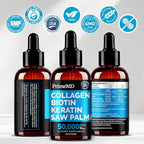 Liquid Collagen Peptides for Women - Serum Complex with Biotin Vitamin, Hydrolyzed Keratin Protein and Saw Palmetto - Comprehensive Formula for Hair, Skin, and Nails Wellness - 2fl oz (Pack of 1)