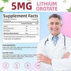 Lithium Orotate 5mg Gummies | Plant-Powered Bioavailable Chewable Lithium Supplement | Support for Daily Tension Balance & Healthy Aging | Non-GMO, Vegan, Gluten-Free | 60 Counts