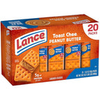 Lance Sandwich Crackers, ToastChee Peanut Butter, 20 Individually Wrapped Packs, 6 Sandwiches Each (Pack of 2)