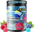 NSF Certified Creatine Gummy 5g - Creatine Monohydrate Gummies – Pre-Workout Energy & Muscle Growth Support for Men & Women | Blueberry Raspberry Electrolyte Gummies (135 Count)