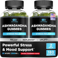 Effective Nutra Ashwagandha Gummies 1500mg – Extra Strength Stress & Sleep Support – 90-Day Supply, Just 2 Gummies Daily – Vegan, Non-GMO, Third-Party Tested – Made in USA (2-Pack)