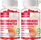 Nutravita Glucosamine Chondroitin Gummies with MSM & Elderberry Extra Strength - Joint Support, Antioxidant Immune Support Supplement for Adults, Men & Women.120 Strawberry Chews