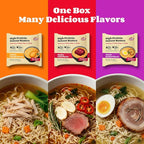Healspot High Protein Instant Ramen Variety Pack, 6 Pack Non Fried Ramen Broth, 32g Plant Based Protein, Low Fat, Low Carb, Non GMO, Keto Friendly & Plant Based (Golden-Chicken,Smoky-Beef,Classic-Pork）