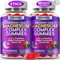 Magnesium Glycinate Gummies for Adults & Kids, High Absorption Triple Magnesium Complex Supplement with Glycinate, L-Threonate, Malate, Vegan, Sugar Free Chews for Sleep & Calm Mood, 2 Pack