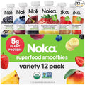 Noka Superfood Fruit Smoothie Pouches Variety Pack, Healthy Snacks with Flax Seed, Plant Protein and Prebiotic Fiber, Vegan and Gluten Free Snacks, Made in USA, Organic Squeeze Pouch, 4.22 oz, 12 Count