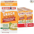 Bumble Bee Snack On The Run! Protein Snack Pack - Creamy Caesar Chicken Salad with Crackers - 10g Protein per Box - Ready to Eat Easy-Open Canned Chicken (Pack of 12)