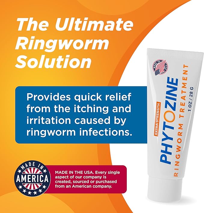 Anti Fungal Cream For Skin With 1% Tolnaftate - Ringworm Treatment For Humans - Effective Athletes Foot Treatment Cream - Nourished by 15+ Natural Oils & Botanicals - Made in USA-1 oz (2 Pc)