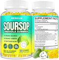 Soursop Graviola Gummies, Max Strength Soursop Leaves Extract with Sea Moss, Turmeric for Cell Support & Regeneration, Immunity, Liver and Antioxidant, Sugar/Gluten Free, Vegan - 60 Soursop Gummies