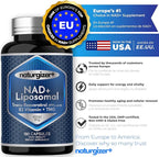 Liposomal NAD+ Supplement with Resveratrol, TMG & Vitamin B3 | 4-in-1 Healthy Aging & Cellular Energy Support | High Absorption NAD Plus for Men & Women Over 40 | 120 Capsules
