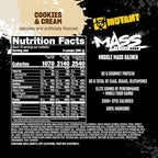 Mutant Mass Extreme 2500 Gainer - Whey Protein Powder with 3-Source Whey Protein Blend & Whole Food Carbs - High Calorie Mass Gainer for Muscle Building & Weight Gain - Cookies & Cream, 12 lbs