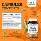 Wild & Organic Black Cohosh 60 Capsules & Red Clover Tincture 4 fl oz