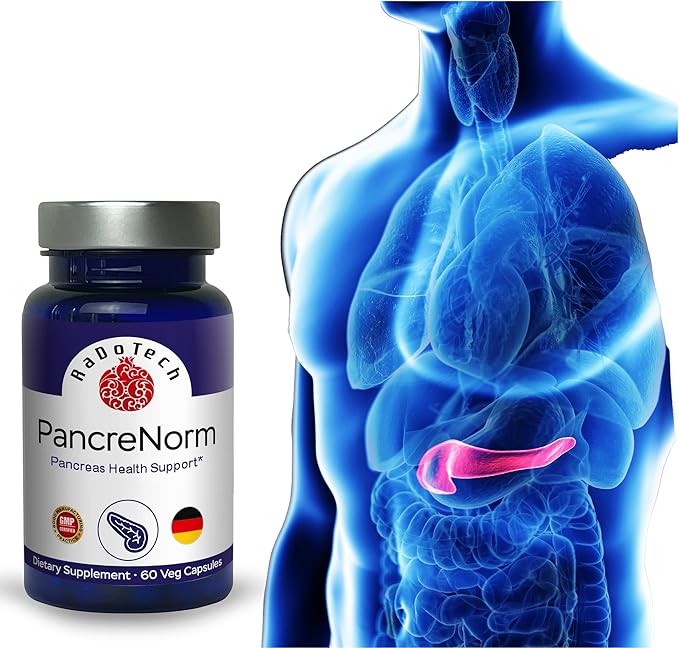 PancreNorm Supplements with Pancreatic Support and Heart Health, Supports Sugar Craving, Muscle Repair and Appetite Control, 60 Veg Capsules, GMP