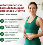 ForestLeaf Berberine Supplement - 1300mg per Serving - Ultra High Potency Berberine HCl with Ceylon Cinnamon, Bitter Melon & Gymnema - Weight Management Support - 90 Caps