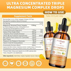 GREENPEOPLE 17-in-1 Triple Magnesium Complex Supplement,Magnesio Liquid Drops with Magnesium Glycinate & Citrate,Pineapple Flavor,Calm Mood,Muscle & Sleep for Adults,4 fl. oz 2Pack