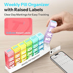 Betife Pill Organizer 3X a Day, Detachable Large Pill Box 7 Day, Daily 3 Times Pill Case, Travel Pill Container Holder, Weekly Medication Dispenser Pillbox for Vitamin Supplement Medicine（White）