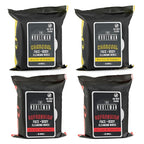 The Nobleman 4-Pack Face + Body Aloe Infused Cleansing Wipes: 2 Charcoal Packs with Chamomile and 2 Refreshing Packs with Grapefruit (120 Ct.), CharcoalRefreshing