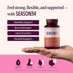 Bone & Joint Health for Women | Hyaluronic Acid, Soy Isoflavones, Resveratrol & Vitamin D3 for Flexibility, Mobility & Bone Strength Support | Menopause Joint & Bone Wellness, 60 Capsules
