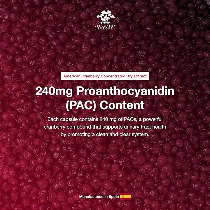 Cysticlean Cranberry PAC Supplement – 240 mg PAC, Sugar-Free – Urinary Tract Infection Support – Most Effective Cranberry Pills for Cystitis & Interstitial Cystitis Relief