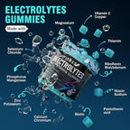 VIFSSG Electrolytes Gummies No Sugar, 120 Chewable Electrolyte Gummies with 6 Electrolytes for Runners and Endurance Sports, Refreshing Blue Raspberry, Hydration Electrolyte Chews, 1 Pack