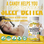 Magnesium Glycinate Gummies 2500mg - Sugar Free Magnesium Potassium Supplement with Vitamin D, B6, CoQ10 for Calm Mood & Sleep Support - 90 Pineapple Gummies