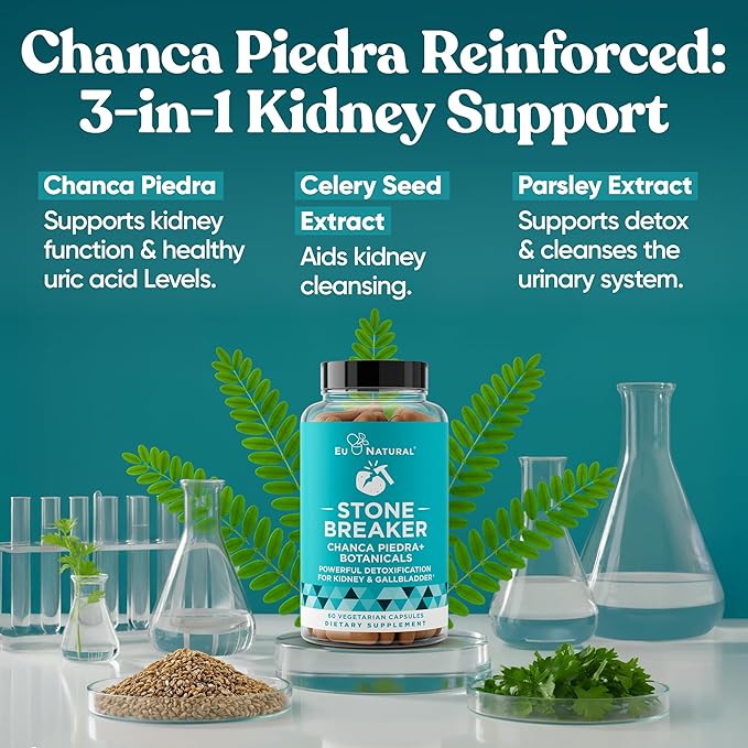 Chanca Piedra Stone Breaker - The Original Stone Breaking Formula with Celery Seed & Parsley - Supports Kidney, Gallbladder & Urinary Tract Cleansing to Help Flush Impurities - 60 Vegetarian Capsules