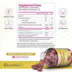 PMS Gummies - Happy Flow PMS Support Supplement for Women - Strawberry PMS Relief Supplement with Vitamin B6 for Hormone Balance, Period Support, Cramps, Hormonal Acne & Bloating Relief (120 Count)