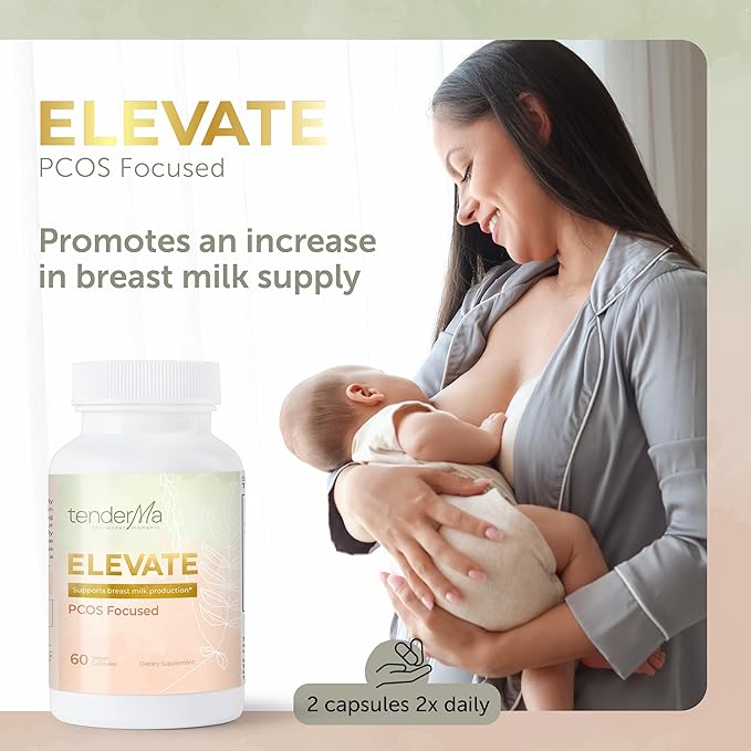 Lactation Supplement PCOS Focused Lactation Support with Orgainc Goat’s Rue, Lion’s Mane, Shatavari & Ceylon Cinnamon, Vegan, Non-GMO, Breastfeeding Supplements, 60 Capsules Elevate