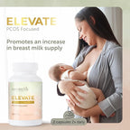 Lactation Supplement PCOS Focused Lactation Support with Orgainc Goat’s Rue, Lion’s Mane, Shatavari & Ceylon Cinnamon, Vegan, Non-GMO, Breastfeeding Supplements, 60 Capsules Elevate