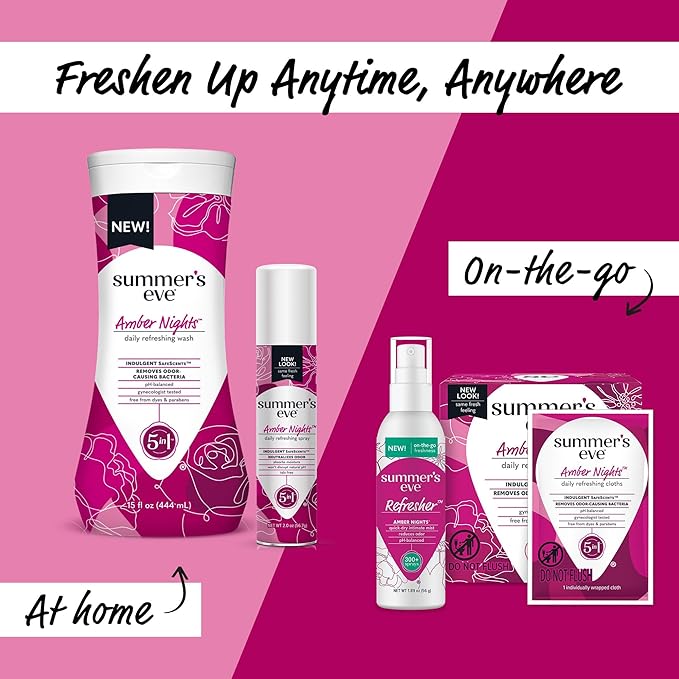Summer's Eve Feminine Spray, Amber Nights | Daily Refreshing | 2 oz | Pack of 2