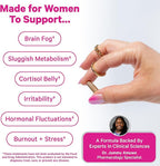 Pink Stork Cortisol Probiotic for Women – Mood and Adrenal Support Supplement – Ashwagandha, Lemon Balm, Chamomile, 25 Billion CFU – Gut Health, Energy, Focus – Lower Cortisol – 30 Capsules